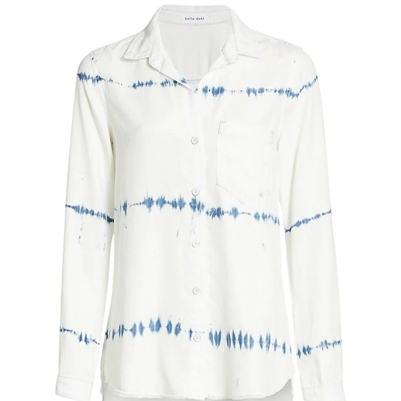New*‎ Bella Dahl Tie Dye Stripe Shirt - Picture 2 of 8